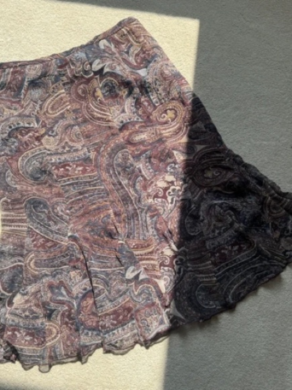 IC COLLECTION Paisley Sheer Midi Skirt in Brown and Black